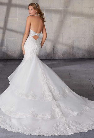 Elegant New Mermaid Lace Wedding Dress. Size 8 with Veil Сан-Диего